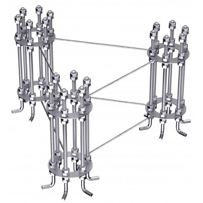 Анкерная корзина АК-1, Размер пластины или уголка 6х240х240, 6х440х440, 63х63х5 L=865, 63х63х5 L=1160, Анкерные болты 1.1 24х900 L=210, Марка стали Ст3, 09Г2С