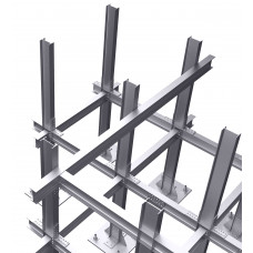 Элемент козырька КЗ-1.1, Размер пластины или уголка 100х100х8 L=100, Диаметр и размер трубы 120х120х5, L=300, L=4630, Размер косынок 5х120х130, Марка стали Ст3