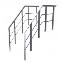 Ограждение лестницы  ОГл1п, Размер пластины или уголка 25х25х3 L=1670, 50х50х5 L=100, L=1150,L=1345, L=1670, Размер косынок 4х150х1810, Марка стали Ст3