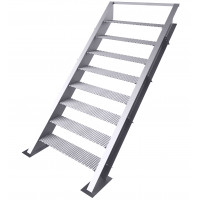 Лестница Л-1, Размер пластины или уголка 4х100х100, уголок 75х75х6 L=180, L=1047, L=1160, Количество арматуры 6 арм., Размер арматуры D18х570, Количество отверстий 4 отв., Диаметр отверстий D14, Марка стали Ст3