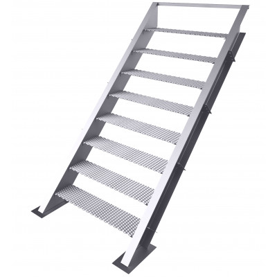 Лестница Л1-1, Размер пластины или уголка 10х70х160, Диаметр и размер трубы 50х50х3 L=140, L=1940, Количество арматуры 6 арм., Размер арматуры D18х546, Марка стали Ст3